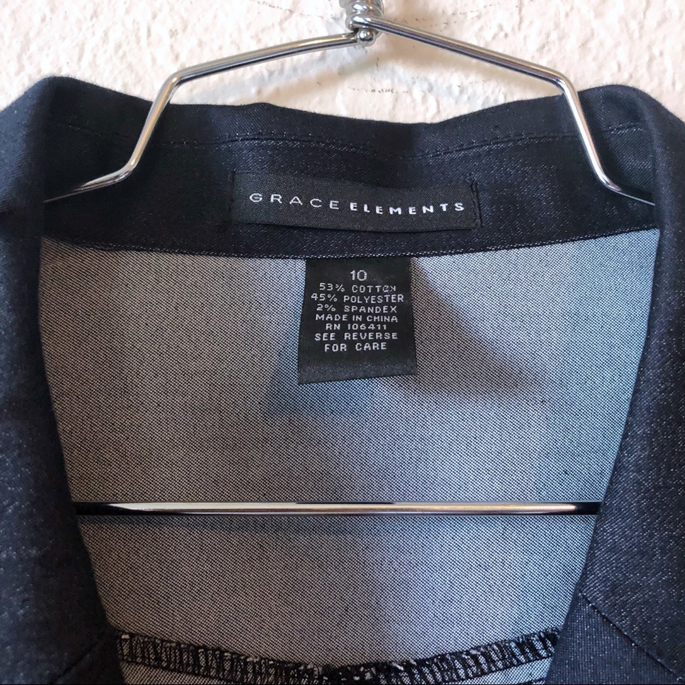 Grace Elements Dark Blue Button Down Jacket - 10 - image 5